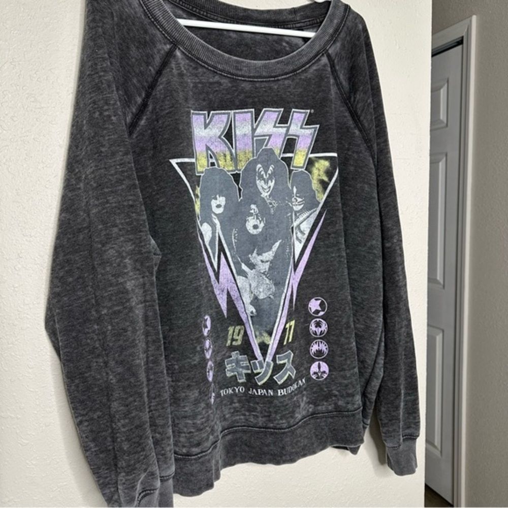Recycled Karma Dark‎ Grey KISS Japan Tour Sweatshirt Crewneck